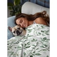 thumbnail image 3 of Sage Green Leaf King Size Flat Sheet, Wrinkleproof & Fadeproof Cooling Flat Bed Sheet Only, Country Eucalyptus Nature Plant Branch Breathable Soft Bedding Top Sheets 105 x 98 Inches, 3 of 8