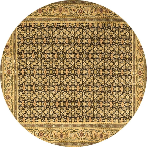 Ahgly Company Indoor Round Persian Brown Traditional Area Rugs, 5' Round