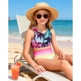 thumbnail image 4 of Aideaone Girls Bikini Swimsuits Set for Girls 3 Piece Skirt Bathing Suits Swim Dress Hawaiian Beach Swimwear with Kimono Cover Up, 4 of 7