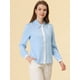 thumbnail image 4 of INSPIRE CHIC Camisa Abotonada De Oficina De Manga Larga Con Cuello En Contraste Para Mujer Azul claro M, 4 of 4