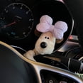 thumbnail image 4 of Plush Puppy Clutch Decoration Car Wiper Turn Signal Switch Ornaments kawaii Bowknot Dog Car Wiper Doll Auto Interior Accessories, 4 of 10