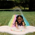 thumbnail image 6 of Rae Dunn: Splish Splash Rainbow Slide & Ride -16 Foot Water Slide Sprinkler, CocoNut Float, Durable Sliding Mat, Age 5+, 6 of 12