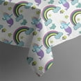 thumbnail image 5 of White Cartoon Unicorn Rainbow Star Pattern Square Tablecloth,Waterproof Square Table Cover,Wipeable Spillproof Washable Table Cover for Home Kitchen Party Decor 60"x60"(152x152cm), 5 of 6