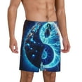 thumbnail image 2 of Fotbe Blue Yin And Yang Pantalones Cortos de Pijama para Hombre, Ropa de Dormir, Pantalones de Pijama Cortos para Hombre-Large, 2 of 6