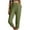 Army Green, variant on Fesfesfes Linen Pants for Women Casual Solid Color Elastic Waist Band Trousers Comfortable Straight Leg Capri Pants