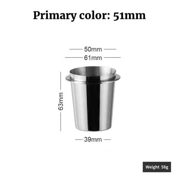 Taza dosificadora de café para máquina de Espresso, acero inoxidable, resistente al desgaste, envío directo, 58/53/51mm