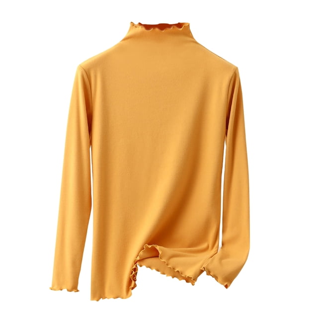 Plebaso Chemises à Manches Longues Col Montant en Coton pour Femmes, Décontractées et Confortables, Basiques Amples