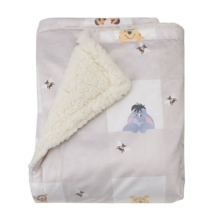 Disney Winnie the Pooh Hugs and Honeycombs Sherpa Baby Blanket