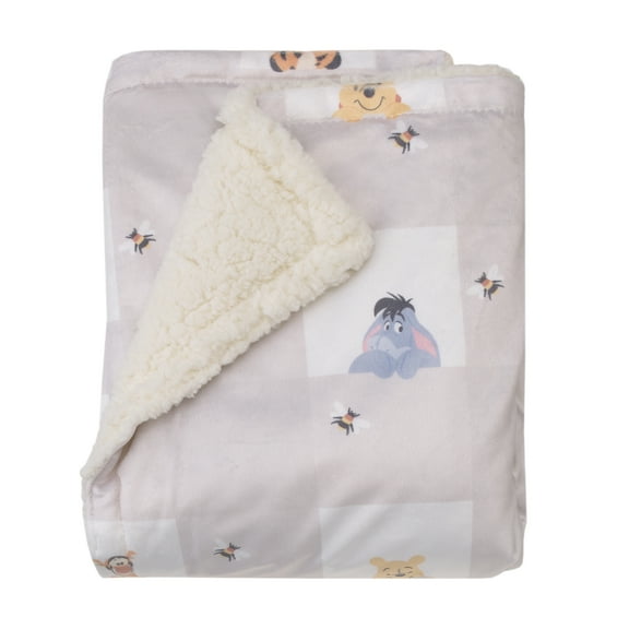 Disney Winnie the Pooh Hugs and Honeycombs Sherpa Baby Blanket