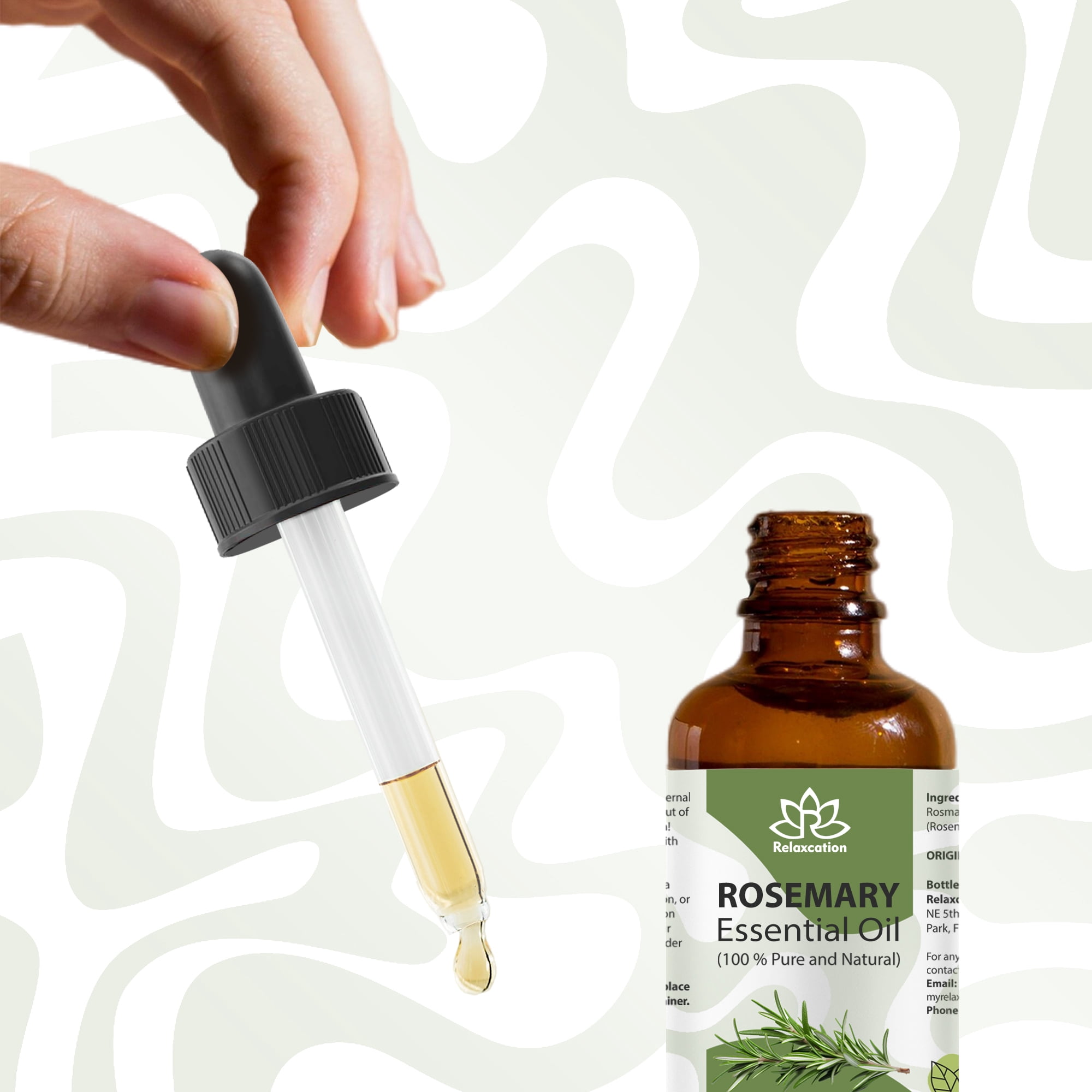 Rosemary Essential Oil (Rosmarinus officinalis) – 100% Pure Steam Distilled, Aromatic Herbal Oil, 2 fl oz by RELAXCATION