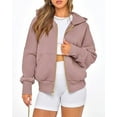 thumbnail image 2 of FreshPretty Womens Zip Up Hoodies Long Sleeve Fashion Sweatshirt Fleece Y2K Hooded Jacket 2025 Trendy Fall Spring Clothes, 2 of 6