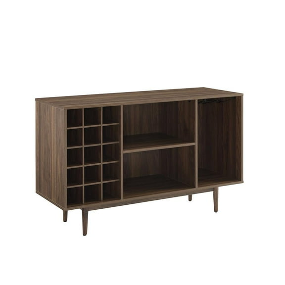 Crosley Furniture Liam Modern Wood Wine Storage Sideboard in Walnut