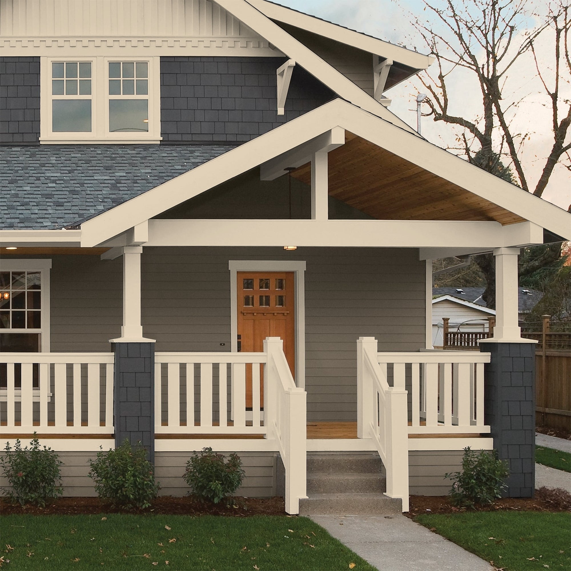 Glidden One Coat Seriously Sand / Beige Semi-Gloss Exterior Paint with Primer, 5 Gallon