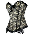 thumbnail image 4 of Miss Moly Womens Vintage Floral Overbust Corset Lace up Bustier Shapewear Outfit Brown 5XL, 4 of 4