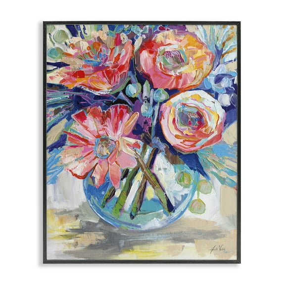 Stupell Industries Harpers Bouquet Flowers Plants & Flowers Painting Black Framed Art Print Wall Art, 11 x 14