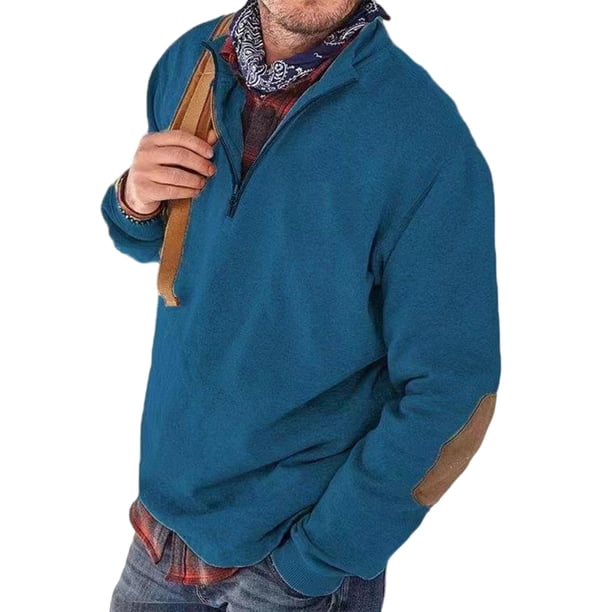 Hombres Jersey con cuello alto Sudadera informal Sudaderas de otoño de manga larga Top con cremallera