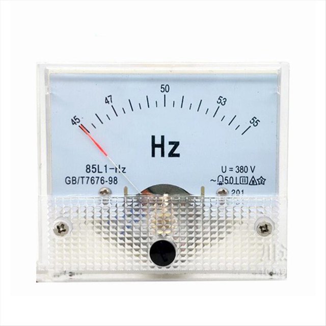Medidor de Frecuencia de Panel Analógico CA 380 V con Puntero Cuadrado 85L1-HZ Indicador de Hercios 45-55 Hz 65 X 65 mm