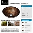 thumbnail image 3 of KRAUS Nature Series Round Brown Glass Vessel Bathroom Sink, 17 inch, 3 of 15