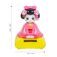 thumbnail image 2 of WASHWEPE Solar Powered Fan Swiveling Kimono Doll Car Decor Creative Table Ornament Doll Head, 2 of 8