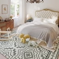 thumbnail image 3 of Area Rug 5x7 Washable Rug Dark Brown Vintage Traditional Distressed Thin Retro Kitchen Indoor Floor Cover Non Slip Carpet Floral Print Mat Living Room Bedroom Dining Room, 3 of 11