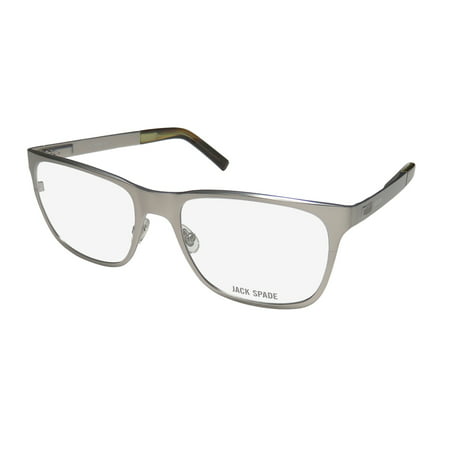 New Jack Spade Wells Mens Designer Full-Rim Semi Matte Ruthenium Simple & Elegant Collectible Genuine Frame Demo Lenses 53-18-140 Spring Hinges Eyeglasses/Spectacles