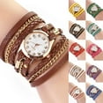thumbnail image 4 of Soumake Women Vintage Multilayer Faux Leather Alloy Braided Bracelet Wrist Watch Jewelry, 4 of 8