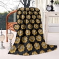 thumbnail image 2 of Black Yellow Sunflower Pattern Blanket,Comfortable Soft Lamb Wool Throw Blanket,All Season,Warm Lightweight Blankets for Sofa Bed Couch Living Room Chair,60"x80", 2 of 4