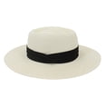thumbnail image 1 of Qarigey Sombrero de paja de verano de ala ancha, informal, transpirable, para acampar, pescar, viajar, playa, moda, tapa plana, gorra protectora solar Sombreros Blanco Leche Negro NO5 Qarigey AP012495-05, 1 of 6