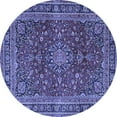 thumbnail image 1 of Ahgly Company Indoor Round Medallion Blue Traditional Area Rugs, 4' Round, 1 of 4