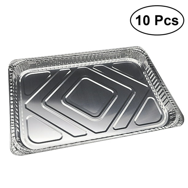 HOMEMAXS 10Pcs Disposable BBQ Drip Pan Tray Aluminum Foil Tin Liners