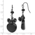 thumbnail image 3 of Finest Gold 1928 Jewelry Black-Plated Jet Black Faceted Glass Bead Cluster Dangle Earrings, 3 of 3