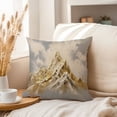 thumbnail image 3 of Ethan Taylor Landscape and Nature Throw Pillow Soft Cushion Cover 'Ethereal Summit Dreams Mountains' Modern Pattern Decorative Square Accent Pillow Case, 18x18 Inches, Gold, Gray, 3 of 5