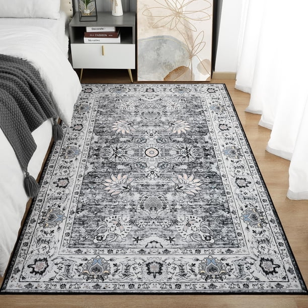 Alfombra de Área ULTSOFE Bohemia Gris Lavable 120x180 cm para Dormitorio