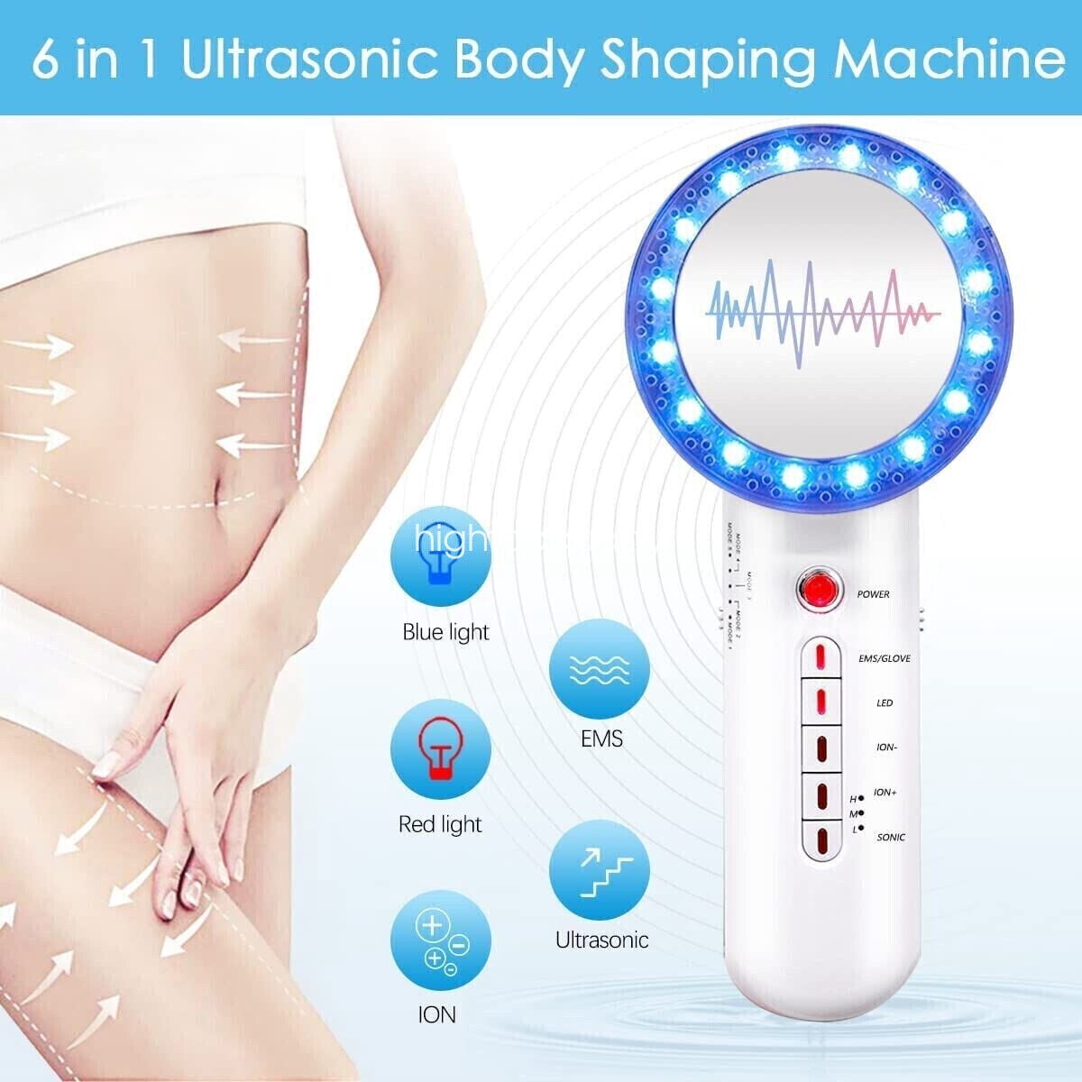 XYZdreams 6-in-1 E-M-S, Infrared, U-ltrasonic Body Massager for Back, White