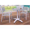 thumbnail image 2 of Modway Maine 3-Piece Modern Aluminum Patio Dining Set in White/Light Gray, 2 of 5