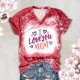 thumbnail image 4 of Fiudx Ofertas Del Día Top de Manga Corta con Estampado Degradado para Mujer, Top Sexy de Verano con Cuello En V y Estampado Regular para El Día Del Mes, 4 of 6
