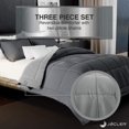 thumbnail image 5 of JÁCLER Lightweight Reversible Comforter Set - King/Cali King All Season Down Alternative Comforter Set Duvet Insert 3 Piece - 1 Comforter with 2 Shams Reversible King/Cali King Gray/Light Gray, 5 of 6