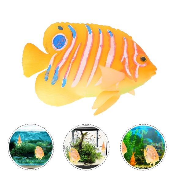 PAMINGONO 1Pack Simulated Fish Tank Decoration Realistic Simulation Angelfish Plastic