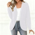 thumbnail image 3 of Byworldtasic Long Sleeve Knit Sweater Cardigans for Women Curved Hem Open Front with Pockets, 3 of 6