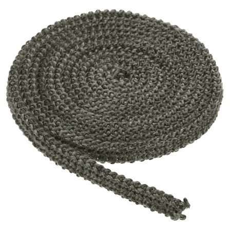 Wood Stove Gasket, 3/8" x 1/8" x 118" Flat Graphite Fiberglass High-Temperature Resistance Seal Rope for Stoves Fireplace Door, Black