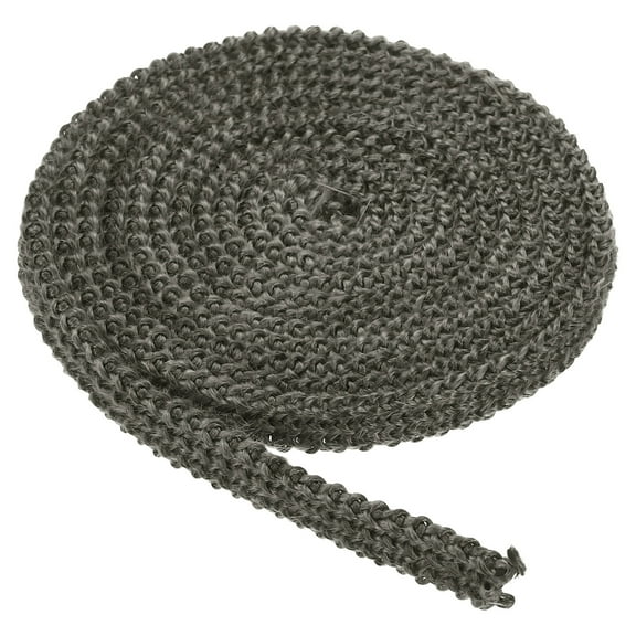 Wood Stove Gasket, 3/8" x 1/8" x 118" Flat Graphite Fiberglass High-Temperature Resistance Seal Rope for Stoves Fireplace Door, Black