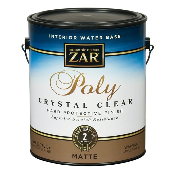 ZAR 34413 Interior Polyurethane, Water Based, Crystal Clear Matte, 1 Gallon - Quantity 2