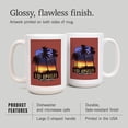 thumbnail image 4 of 15 fl oz Ceramic Mug, Los Angeles, California, Palms and Sunset, Contour, Dishwasher & Microwave Safe, 4 of 5