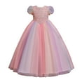 thumbnail image 6 of Gubotare Flower Girl Dress Girls Elegant Dress Summer Ruffle Short Sleeve Dresses (Multicolour,Size 7-8 Years), 6 of 9