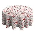 thumbnail image 3 of Christmas Round Tablecloth 70x70in(178x178cm) – Waterproof Polyester Table Cover with Full Print Design, Wrinkle Resistant & Washable for Kitchen Dining Party Decor, 3 of 5