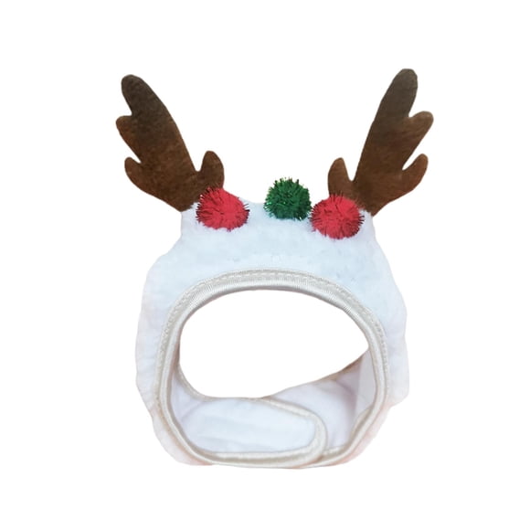 Sombrero blanco navideño para mascotas, fácil de usar, para festivales, decoración navideña M