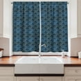 thumbnail image 2 of Ambesonne Victorian Kitchen Curtains, Blue Ornate Flourish, 55"x45", Dark Blue and Pale Blue, 2 of 3