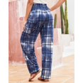 thumbnail image 2 of Pantalones Harem QIANXIZHAN a cuadros azules para mujer de cintura alta S, 2 of 9