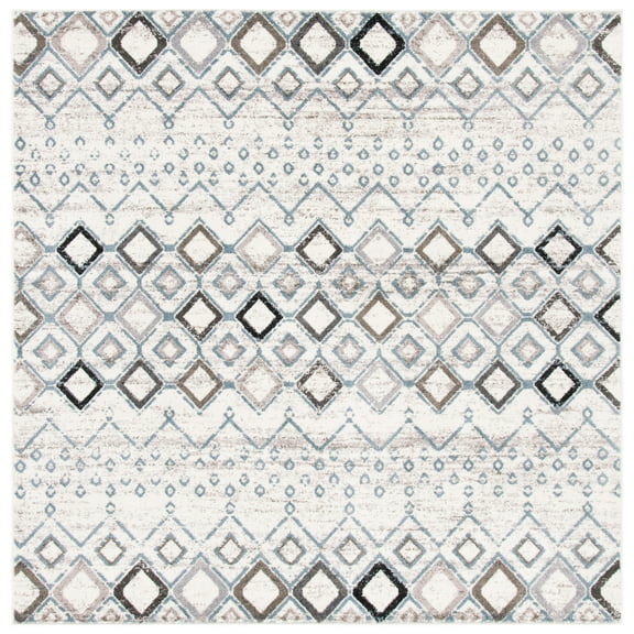 Safavieh Amsterdam Gladwin Geometric Area Rug, Ivory/Grey, 5'1" x 5'1" Square