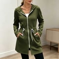 thumbnail image 5 of Jackets for Women Hooded Long Sleeve Thermal Quick-Dry Hoodies Drawstring Waist Regular Fit Functional Side Pockets for Work Casual Weekend Outing | TruBelle,Army Green L, 5 of 7